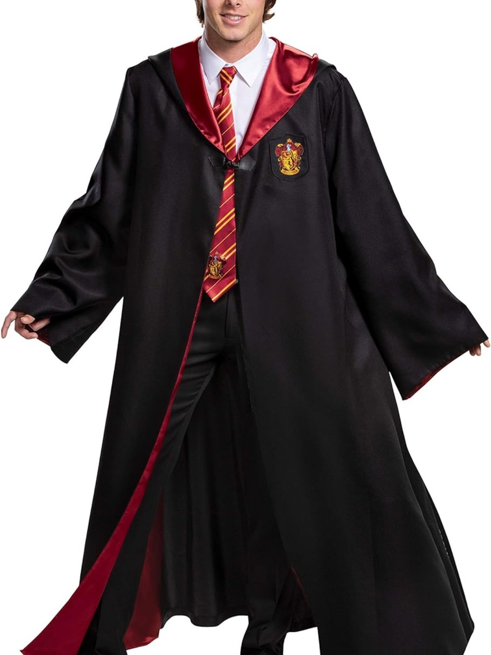 Gryffindor-Inspired Black and Red Adults Wizard Robe